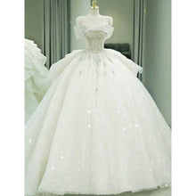 Load image into Gallery viewer, New Off Shoulder Wedding Dress Luxury Bridal Gown EDW324
