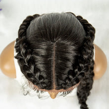 Load image into Gallery viewer, 13x4 Lace Front Braided Wig | Kinky Curly Ends | Synthetic Africa Wig with Baby Hair for Black Women