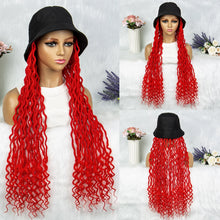 Load image into Gallery viewer, 30" Crochet Afro Dreadlocks Bucket Hat Wig | Synthetic Braided Hair | Curly Ends | Black Women