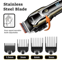 Load image into Gallery viewer, Cordless Electric Hair Trimmer – Professional Rechargeable Beard &amp; Hair Clipper for Men
