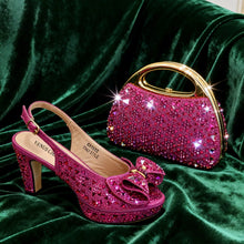 Load image into Gallery viewer, Latest Peep-Toe High Heel and Bag Set EDS40