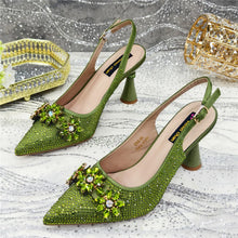 Load image into Gallery viewer, High Heels Shoes and Bags Set With Rhinestone