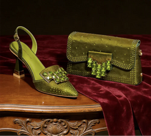 Load image into Gallery viewer, Italian Design Women's High Heels &amp; Matching Bag Set EDS70