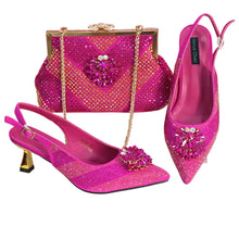 Load image into Gallery viewer, New Rhinestone Shoe &amp; Bag Set HGT321