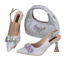 Load image into Gallery viewer, High Heels Shoes and Bags Set With Rhinestone