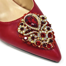 Load image into Gallery viewer, Women's Crystal Pointed High Heels Shoe Bag Set