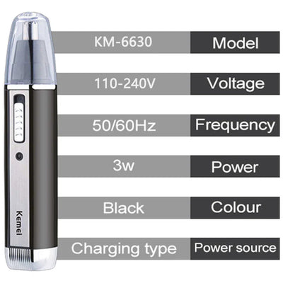4-in-1 Rechargeable Nose & Ear Trimmer for Men and Women – Beard, Eyebrow & Body Grooming Kit