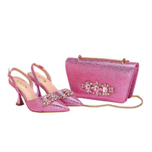 Load image into Gallery viewer, Women's Shoes and Bag Set with Pointed Toe EDN349