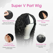 Load image into Gallery viewer, 250% V Part Wig Human Hair No Leave Out Upgrade U Part Machine Made Deep Wave Curly Human Hair Wigs For Women 100% High Density