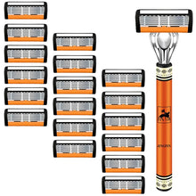 Load image into Gallery viewer, 6-Layer Stainless Steel Safety Razor Set for Men - Replaceable Blade Head, Manual Shaving