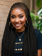 Load image into Gallery viewer, 32" Cornrow Braided Wig | Full Lace Box Braids | Transparent Lace Front Wig for Black Women