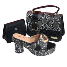 Load image into Gallery viewer, Elegant Ladies High Heels Peep Toe Shoes with Bag Set HYRE654