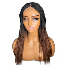Load image into Gallery viewer, 28" Micro Twist Braided Wig | 1B Black | Front Lace | Glueless | Petite Cap | For Black Women
