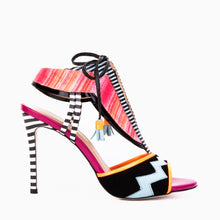 Load image into Gallery viewer, The Santa Amaro Multicolor T-Strap Lace-Up Leather Women Sandal