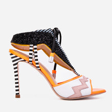 Load image into Gallery viewer, The Santa Amaro Orange Glitter Leather Women Sandal