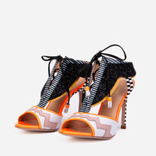 Load image into Gallery viewer, The Santa Amaro Orange Glitter Leather Women Sandal