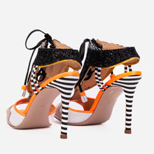 Load image into Gallery viewer, The Santa Amaro Orange Glitter Leather Women Sandal