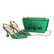 Load image into Gallery viewer, Women's Shoes and Bag Set with Pointed Toe EDN349
