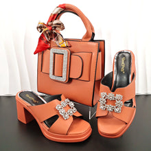 Load image into Gallery viewer, Latest Women Summer Toe Shoes and Bag Set ED135