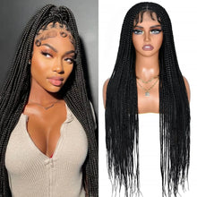 Load image into Gallery viewer, 36" Double Lace Front Box Braided Wig | Cornrow Twist | Baby Hair | Synthetic Braids for Black Women