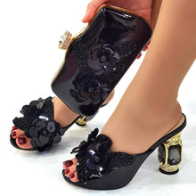 Load image into Gallery viewer, Italian Shoes And Bag Sets With Stones Italian ED127
