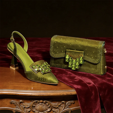 Load image into Gallery viewer, Italian Design Women's High Heels &amp; Matching Bag Set EDS70