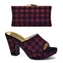 Load image into Gallery viewer, Italian Shoes and Bag Matching Set with Rhinestone