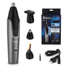 Load image into Gallery viewer, 3-in-1 Rechargeable Nose &amp; Ear Trimmer with Beard Trimmer, Micro Shaver and Eyebrow Groomer — Personal Grooming Kit