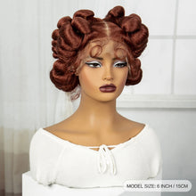 Load image into Gallery viewer, Ginger Full Lace Handmade Bantu &amp; Dreadlock Braided Wig with Baby Hair | Synthetic Braided Wig for Black Women
