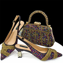 Load image into Gallery viewer, Women's Shoes and Bag Set with Rhinestone ED129