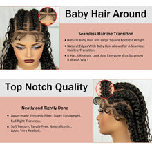 Load image into Gallery viewer, 34" Twisted Cornrow Full Lace Braided Wig | Baby Hair | Synthetic Lace Front Braids | Black Women