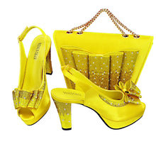 Load image into Gallery viewer, High Quality Thin Heels Ladies Shoes Matching Bag Set YT6543
