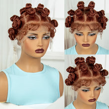 Load image into Gallery viewer, Ginger Full Lace Handmade Bantu &amp; Dreadlock Braided Wig with Baby Hair | Synthetic Braided Wig for Black Women