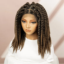 Load image into Gallery viewer, Twisted Braided Wig | Bob Twist Crochet Wig | Full Lace Braided Wig for Black Women | Kanekalon Hair