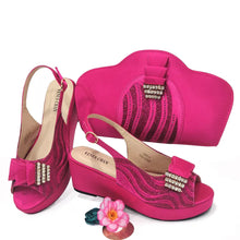 Load image into Gallery viewer, Ladies Shoes With Matching Bag Set for Party ED320