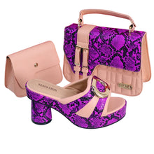 Load image into Gallery viewer, Elegant Ladies High Heels Peep Toe Shoes with Bag Set HYRE654