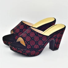 Load image into Gallery viewer, Italian Shoes and Bag Matching Set with Rhinestone