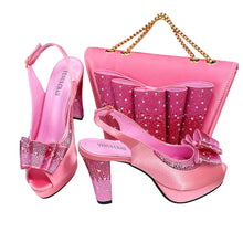 Load image into Gallery viewer, High Quality Thin Heels Ladies Shoes Matching Bag Set YT6543