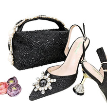 Load image into Gallery viewer, Women's Shoes and Bag Set with Shinning Crystal EDL435