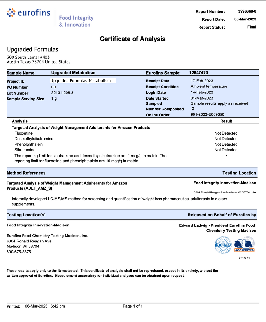 Upgraded Metabolism (Sugar Support)