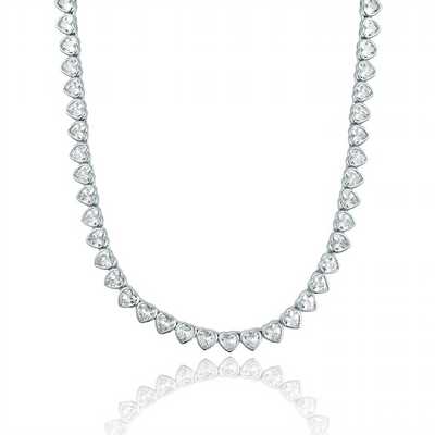 5mm Heart Bezel CZ Tennis Bracelet (H103/I452)