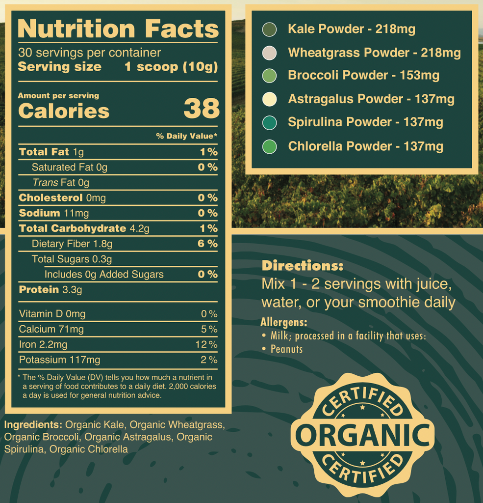 Organic Tropics & Raw Greens Micronutrient Powders
