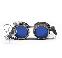 Load image into Gallery viewer, Handmade Victorian Steampunk Goggles with Loupe - blue, red, purple, black, clear, green, light blue lenses