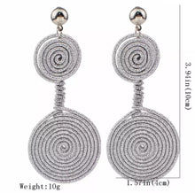 Load image into Gallery viewer, Spiral Wire Wrapping Double Circle Drop Earrings Earrings