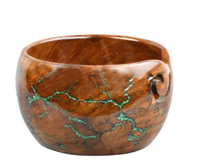 Load image into Gallery viewer, Handcrafted Rosewood Yarn Bowl with Unique Resin Accents
