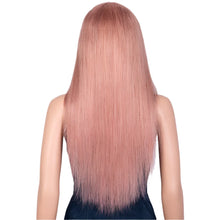 Load image into Gallery viewer, Dirty Pink Straight Human Hair Wig with Bangs | Full Machine Made Brazilian Remy for Women (Wear &amp; Go)