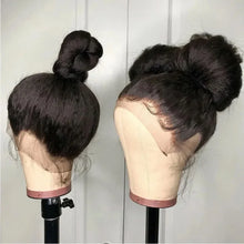 Load image into Gallery viewer, 13x6 Kinky Straight Full Lace Front Wig Human Hair Yaki Straight Lace Frontal Wig Brazilian Guleless Wig Pre Plucked For Women