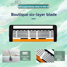 Load image into Gallery viewer, 6-Layer Stainless Steel Safety Razor Set for Men - Replaceable Blade Head, Manual Shaving