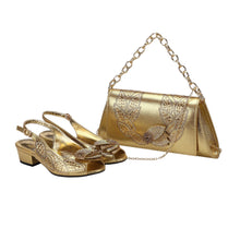 Load image into Gallery viewer, Elegant Low Heels Ladies Shoes And Bag Set