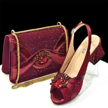 Load image into Gallery viewer, Elegant Women's Peep-Toe Heels and Matching Bag Set EDS41